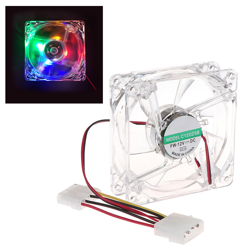 80mm Crystal Clear Cooling Fan 4Pin Computer Fan with Color Lighting for 4Pin CPU Water-Cooling Radiator Low Noise Fan 80mm Crystal Clear Cooling Fan 4Pin Computer Fan with Color Lighting for 4Pin CPU Water-Cooling Radiator Low Noise Fan
